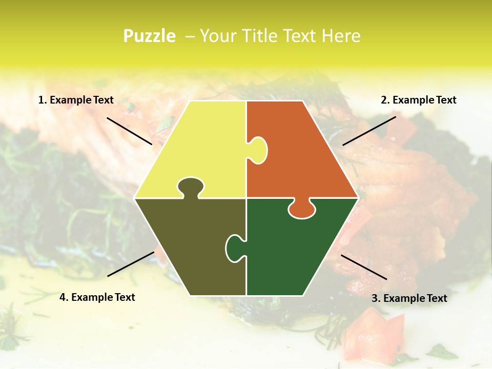 A Piece Of Fish On A Bed Of Greens On A Plate PowerPoint Template