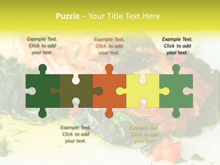 A Piece Of Fish On A Bed Of Greens On A Plate PowerPoint Template