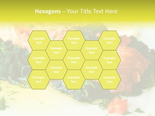 A Piece Of Fish On A Bed Of Greens On A Plate PowerPoint Template