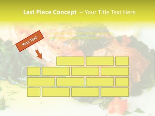 A Piece Of Fish On A Bed Of Greens On A Plate PowerPoint Template