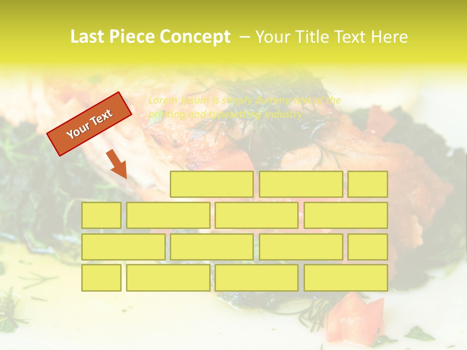 A Piece Of Fish On A Bed Of Greens On A Plate PowerPoint Template