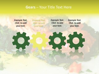 A Piece Of Fish On A Bed Of Greens On A Plate PowerPoint Template