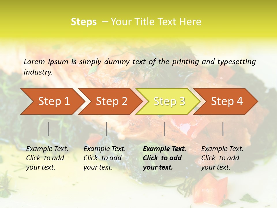 A Piece Of Fish On A Bed Of Greens On A Plate PowerPoint Template