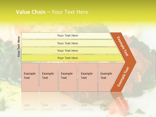A Piece Of Fish On A Bed Of Greens On A Plate PowerPoint Template