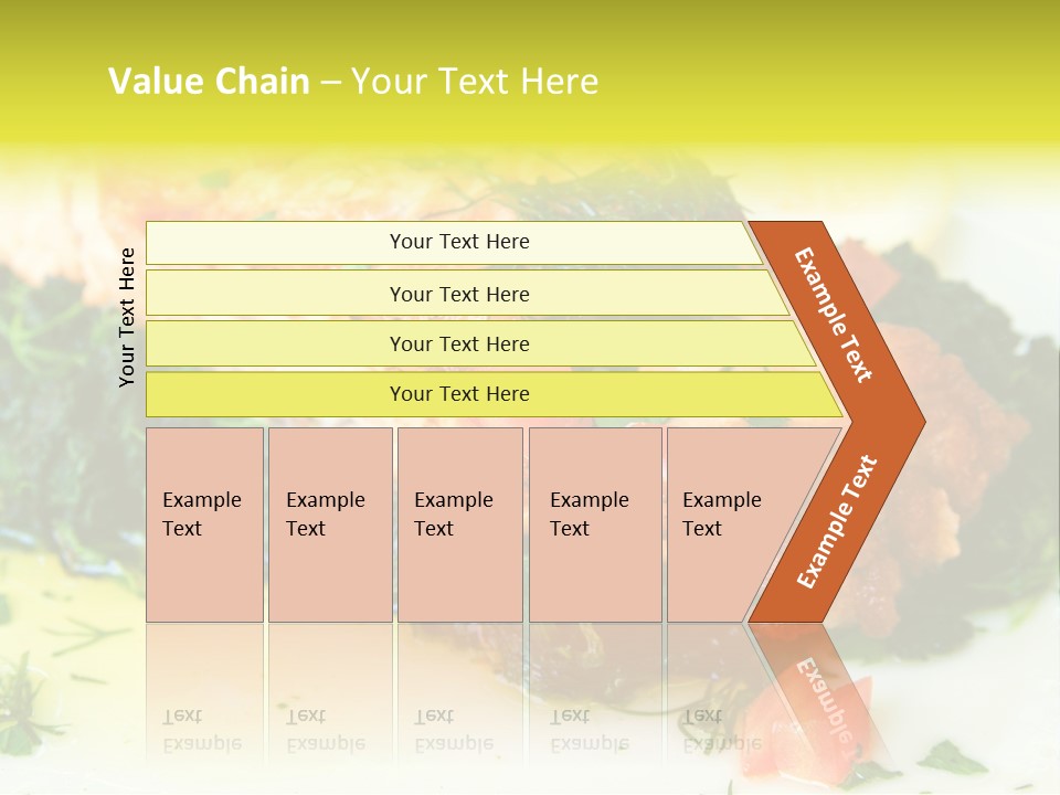 A Piece Of Fish On A Bed Of Greens On A Plate PowerPoint Template