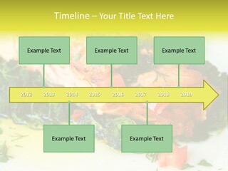 A Piece Of Fish On A Bed Of Greens On A Plate PowerPoint Template