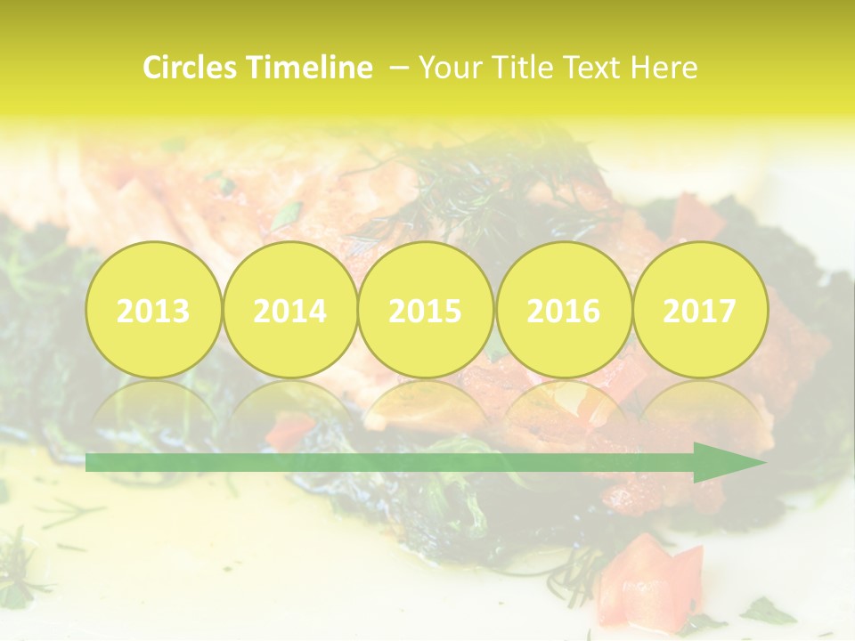 A Piece Of Fish On A Bed Of Greens On A Plate PowerPoint Template