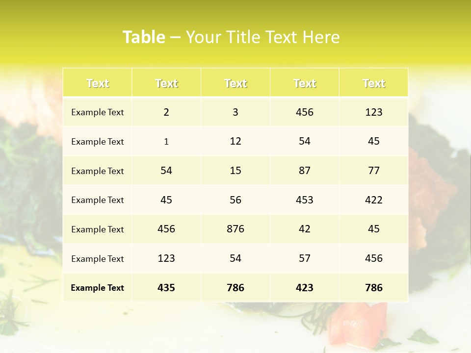 A Piece Of Fish On A Bed Of Greens On A Plate PowerPoint Template