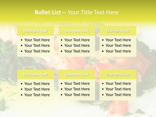 A Piece Of Fish On A Bed Of Greens On A Plate PowerPoint Template