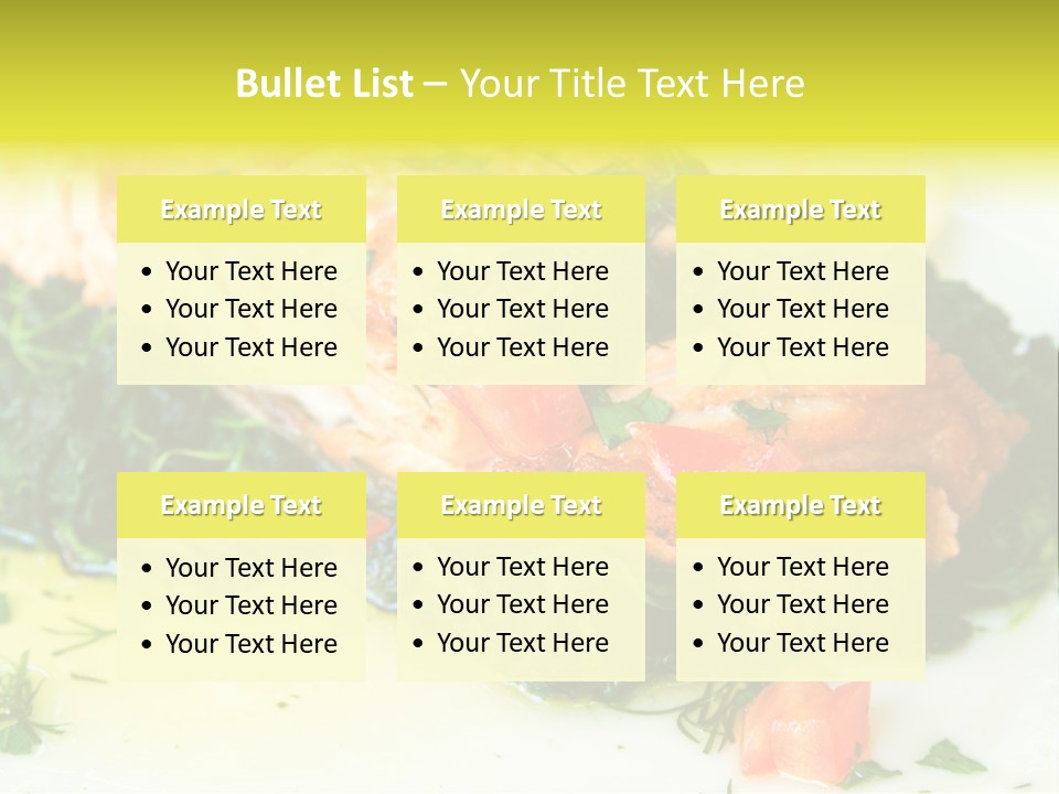 A Piece Of Fish On A Bed Of Greens On A Plate PowerPoint Template