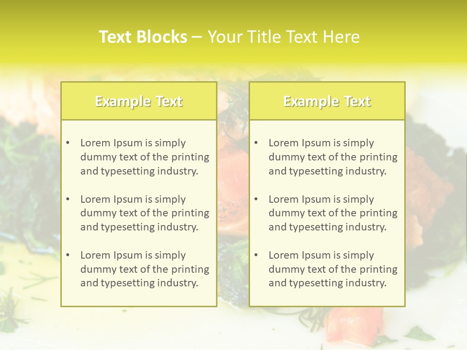 A Piece Of Fish On A Bed Of Greens On A Plate PowerPoint Template