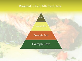 A Piece Of Fish On A Bed Of Greens On A Plate PowerPoint Template