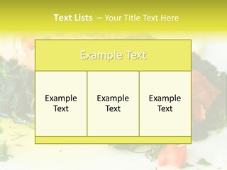 A Piece Of Fish On A Bed Of Greens On A Plate PowerPoint Template