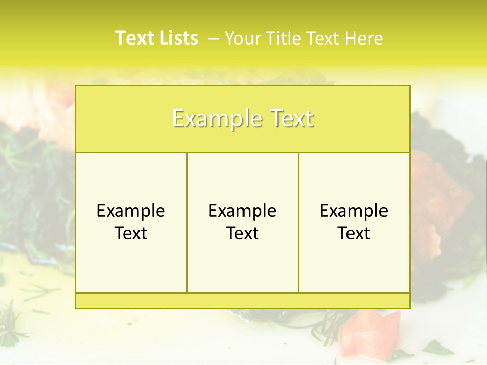 A Piece Of Fish On A Bed Of Greens On A Plate PowerPoint Template