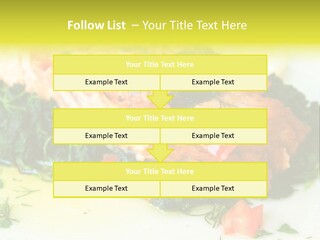 A Piece Of Fish On A Bed Of Greens On A Plate PowerPoint Template