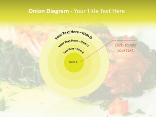 A Piece Of Fish On A Bed Of Greens On A Plate PowerPoint Template