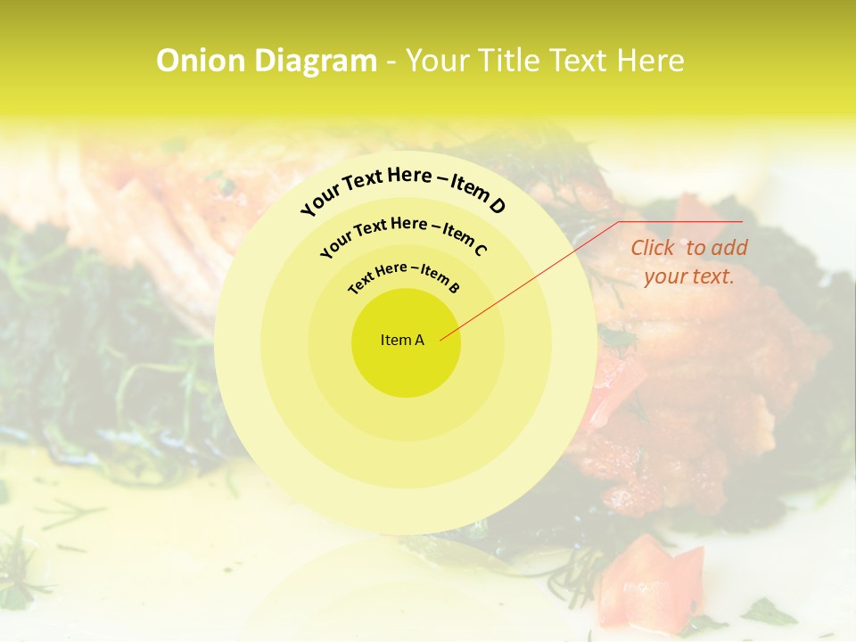 A Piece Of Fish On A Bed Of Greens On A Plate PowerPoint Template