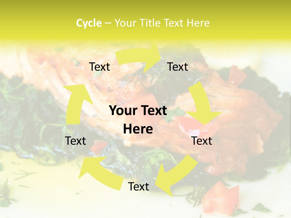 A Piece Of Fish On A Bed Of Greens On A Plate PowerPoint Template
