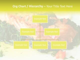 A Piece Of Fish On A Bed Of Greens On A Plate PowerPoint Template