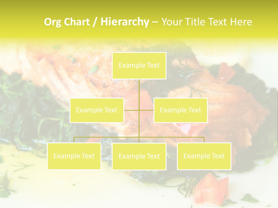 A Piece Of Fish On A Bed Of Greens On A Plate PowerPoint Template