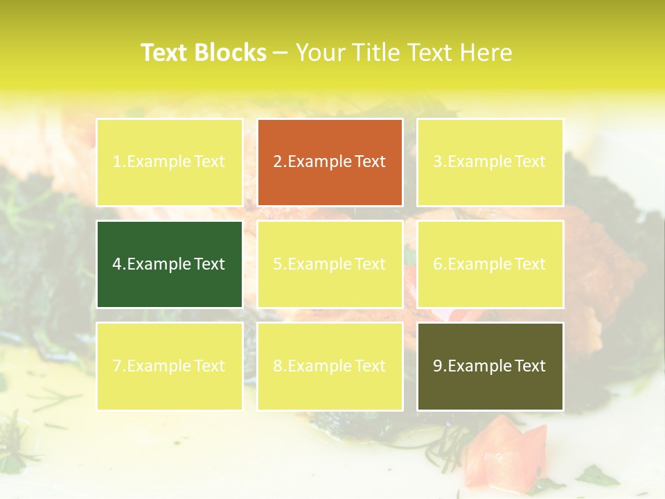 A Piece Of Fish On A Bed Of Greens On A Plate PowerPoint Template