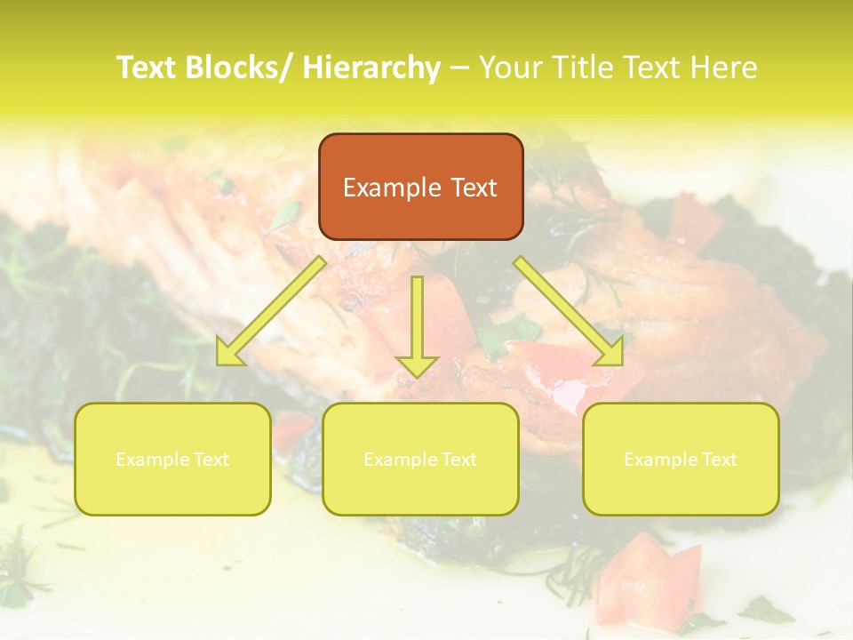A Piece Of Fish On A Bed Of Greens On A Plate PowerPoint Template