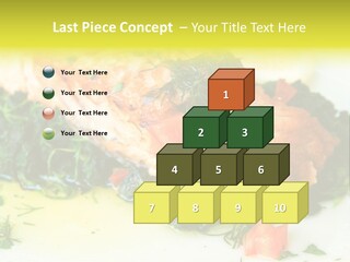 A Piece Of Fish On A Bed Of Greens On A Plate PowerPoint Template