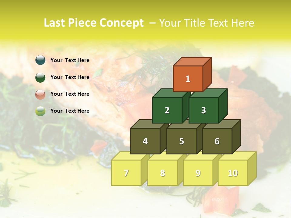 A Piece Of Fish On A Bed Of Greens On A Plate PowerPoint Template