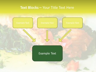 A Piece Of Fish On A Bed Of Greens On A Plate PowerPoint Template