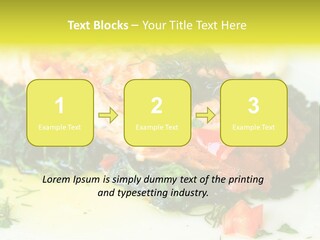 A Piece Of Fish On A Bed Of Greens On A Plate PowerPoint Template