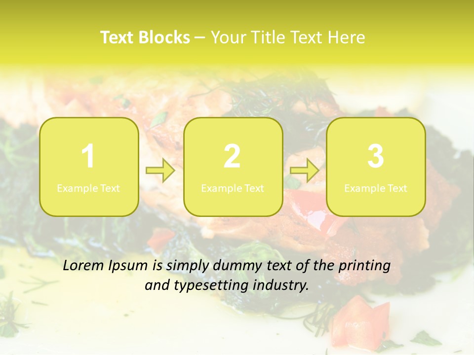 A Piece Of Fish On A Bed Of Greens On A Plate PowerPoint Template