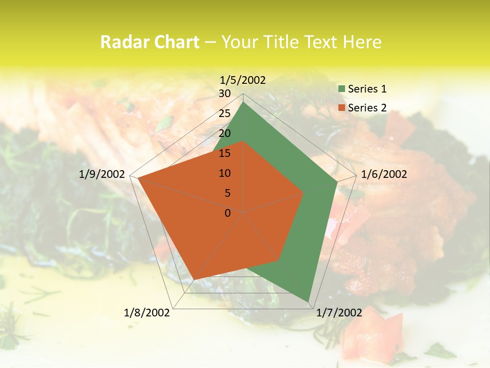 A Piece Of Fish On A Bed Of Greens On A Plate PowerPoint Template