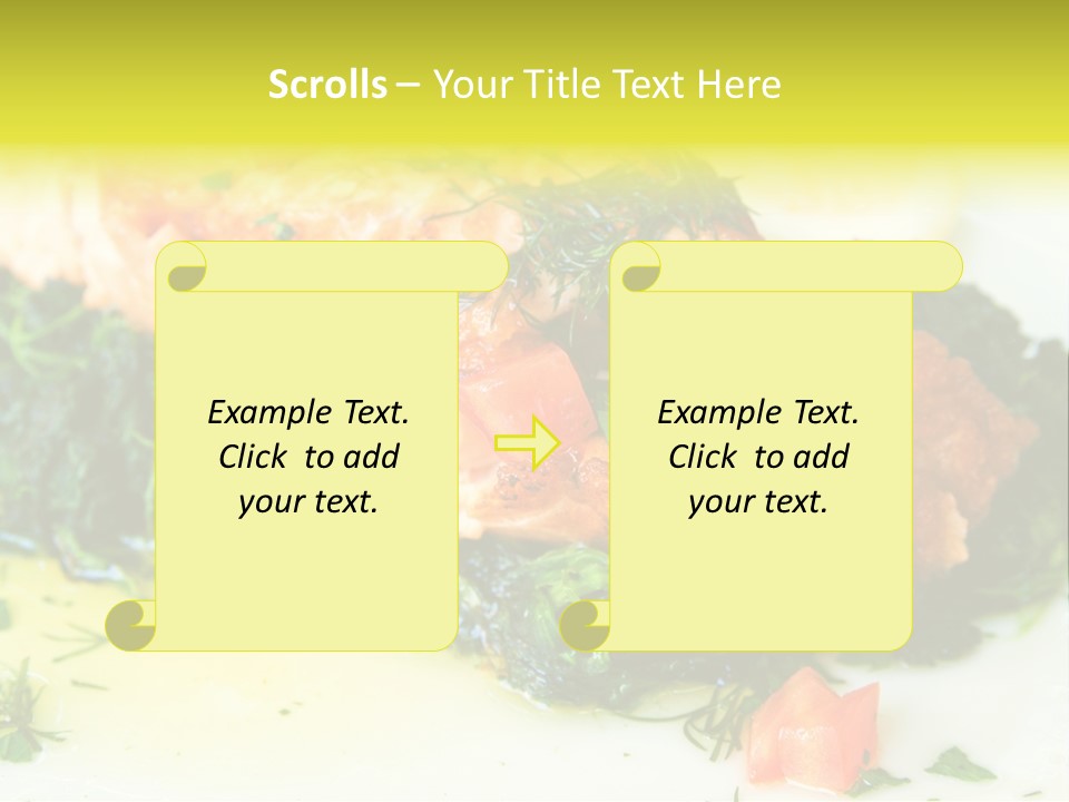 A Piece Of Fish On A Bed Of Greens On A Plate PowerPoint Template