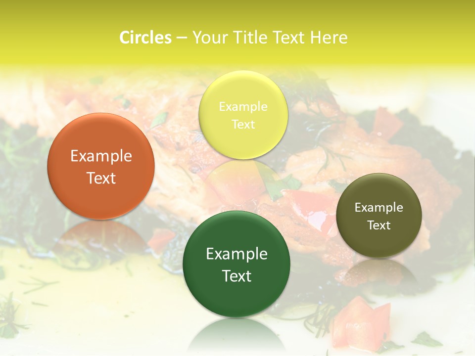 A Piece Of Fish On A Bed Of Greens On A Plate PowerPoint Template