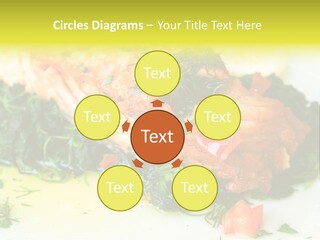 A Piece Of Fish On A Bed Of Greens On A Plate PowerPoint Template