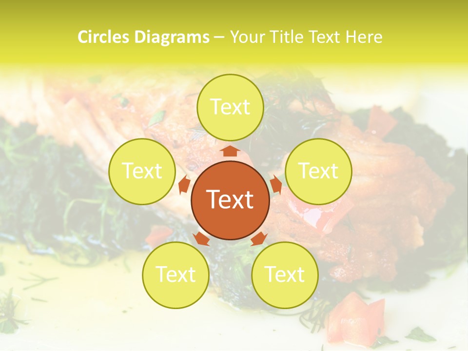 A Piece Of Fish On A Bed Of Greens On A Plate PowerPoint Template