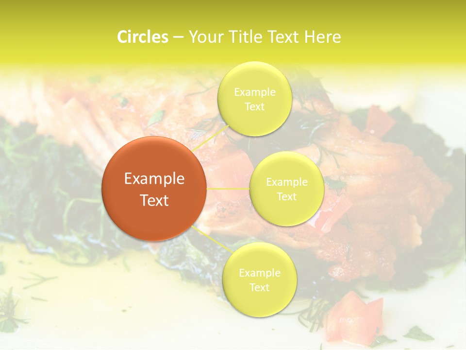 A Piece Of Fish On A Bed Of Greens On A Plate PowerPoint Template