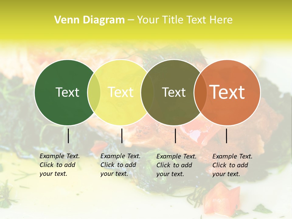 A Piece Of Fish On A Bed Of Greens On A Plate PowerPoint Template