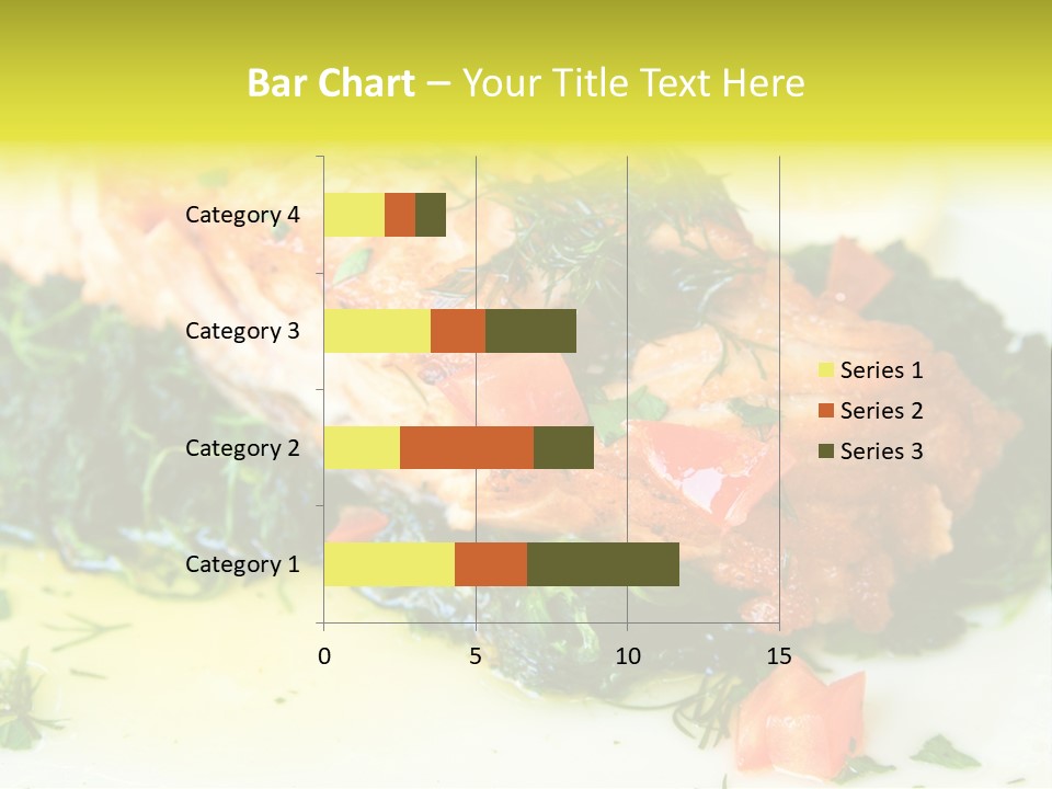 A Piece Of Fish On A Bed Of Greens On A Plate PowerPoint Template