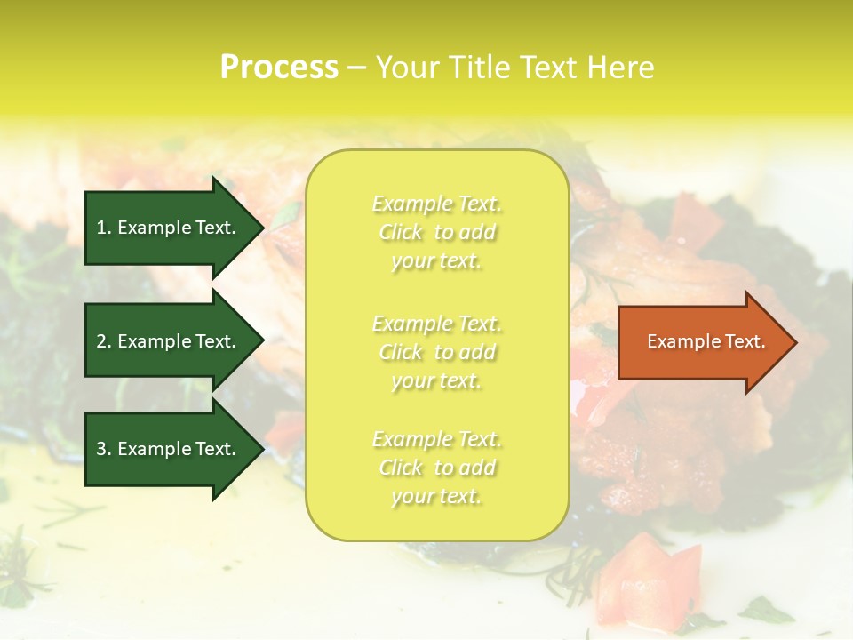 A Piece Of Fish On A Bed Of Greens On A Plate PowerPoint Template
