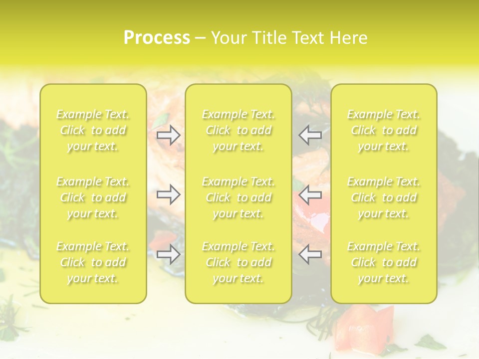A Piece Of Fish On A Bed Of Greens On A Plate PowerPoint Template