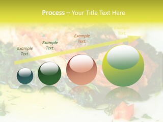 A Piece Of Fish On A Bed Of Greens On A Plate PowerPoint Template