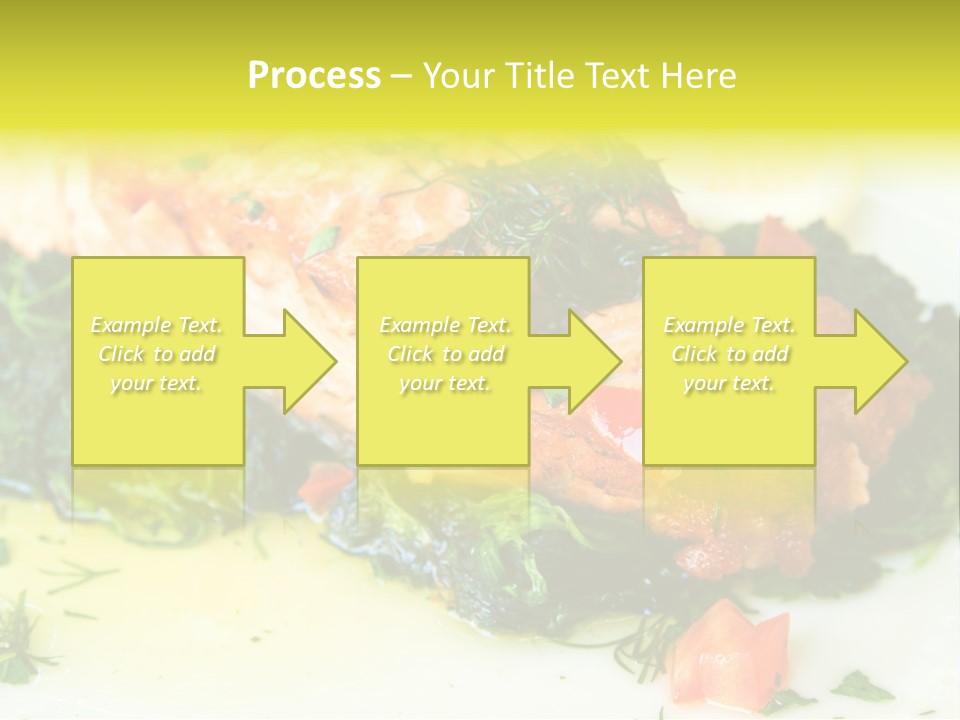 A Piece Of Fish On A Bed Of Greens On A Plate PowerPoint Template