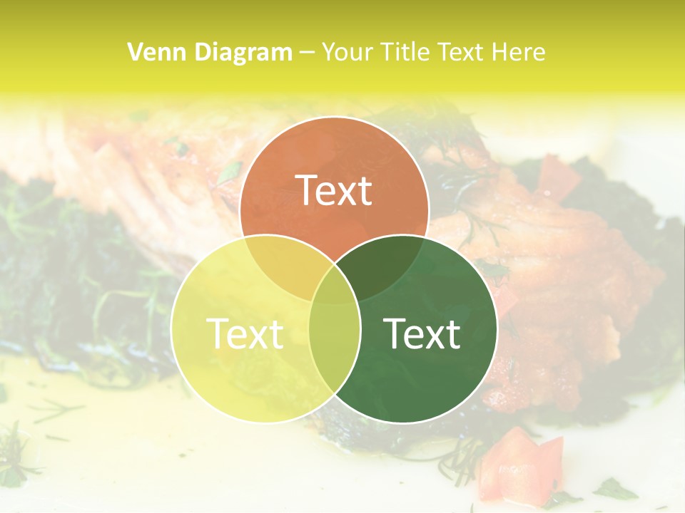 A Piece Of Fish On A Bed Of Greens On A Plate PowerPoint Template