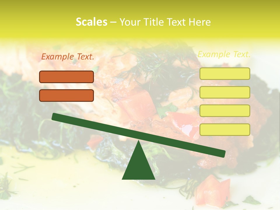 A Piece Of Fish On A Bed Of Greens On A Plate PowerPoint Template
