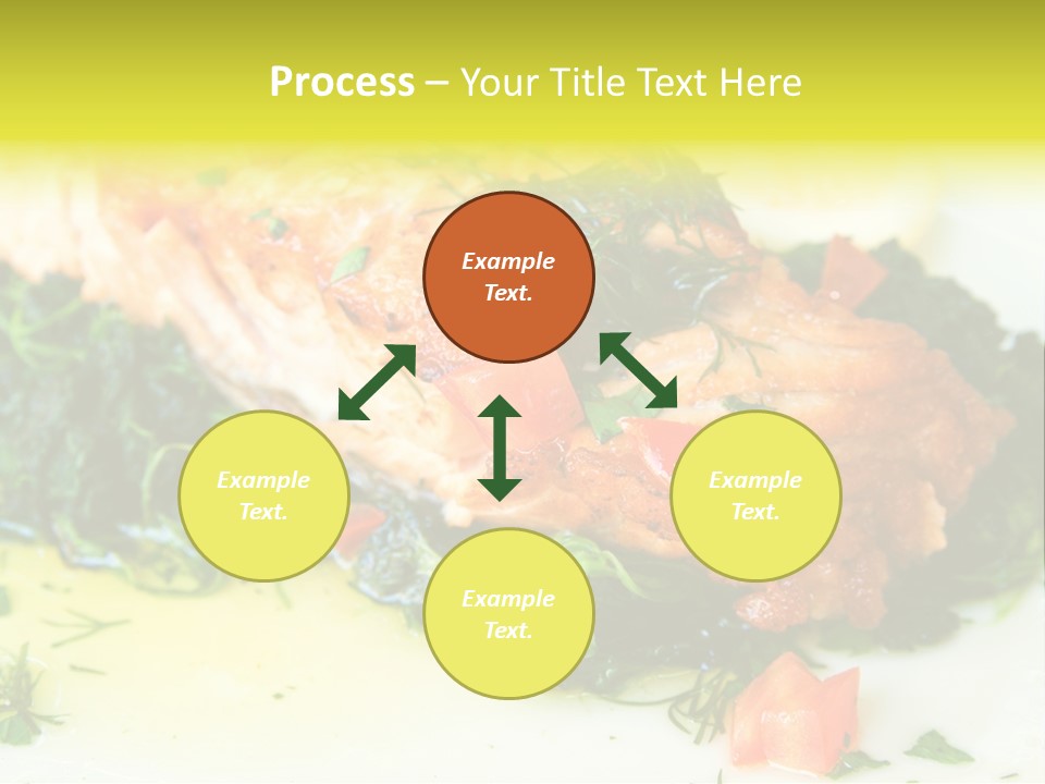 A Piece Of Fish On A Bed Of Greens On A Plate PowerPoint Template