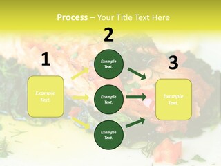 A Piece Of Fish On A Bed Of Greens On A Plate PowerPoint Template