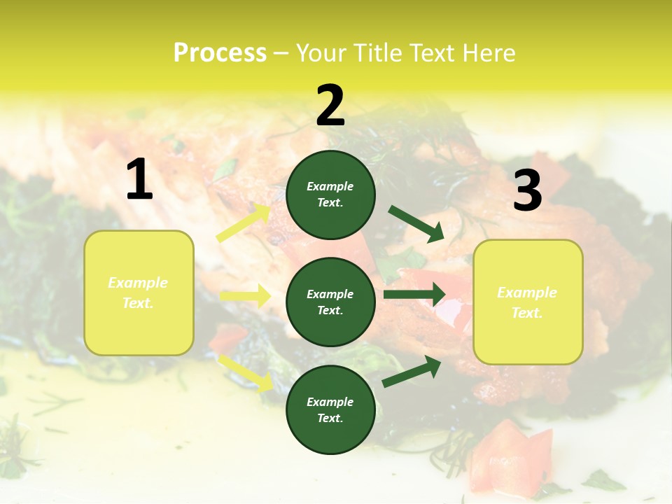 A Piece Of Fish On A Bed Of Greens On A Plate PowerPoint Template