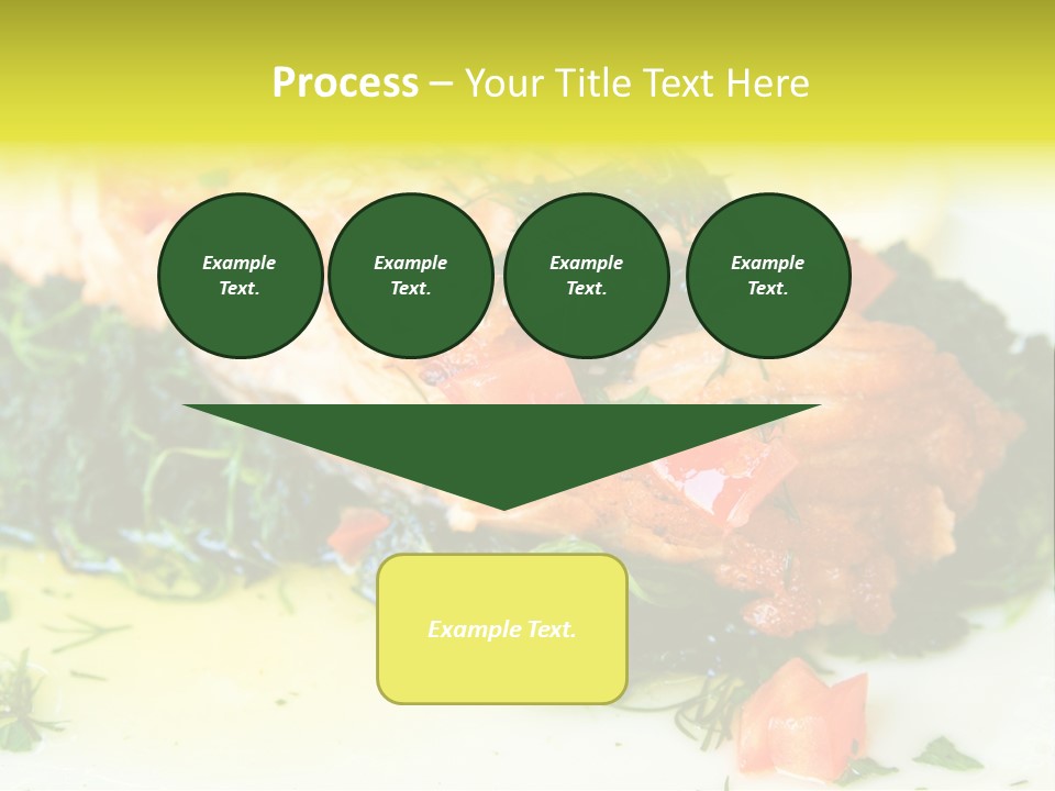 A Piece Of Fish On A Bed Of Greens On A Plate PowerPoint Template