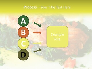 A Piece Of Fish On A Bed Of Greens On A Plate PowerPoint Template